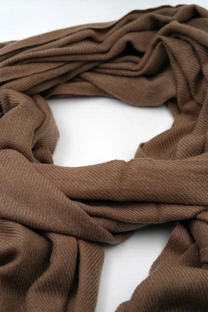 Brown Color Pure Pashmina Shawl - Vajracrafts