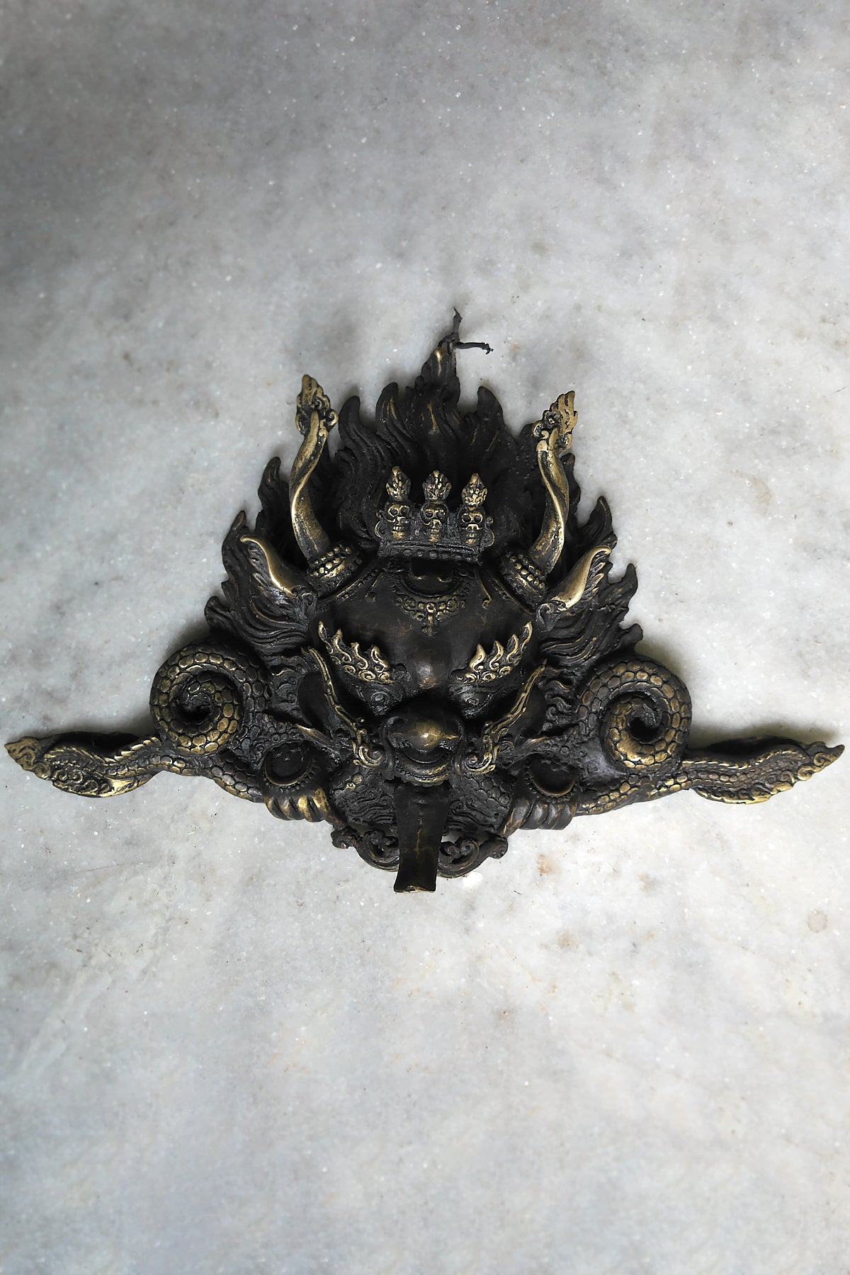 Handmade Tibetan Cheppu Wall Hanging Mask for home Decor, 11"