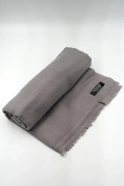 Light Grey Color Pure Pashmina Shawl - Vajracrafts