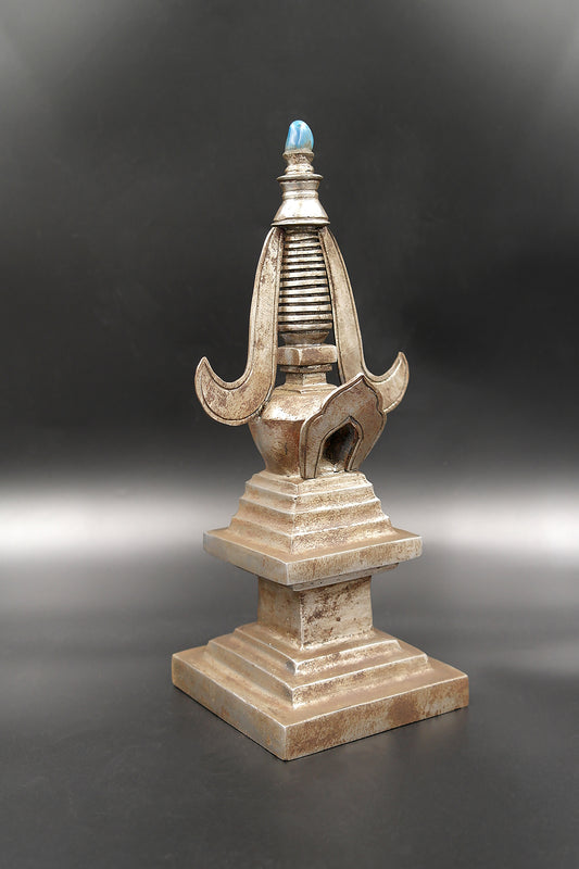 Iron Shrine Stupa for Divine Radiance and Spiritual Significance, 9"