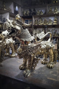 Brass Lion Statue Set, Big Lion Figurine - Vajracrafts