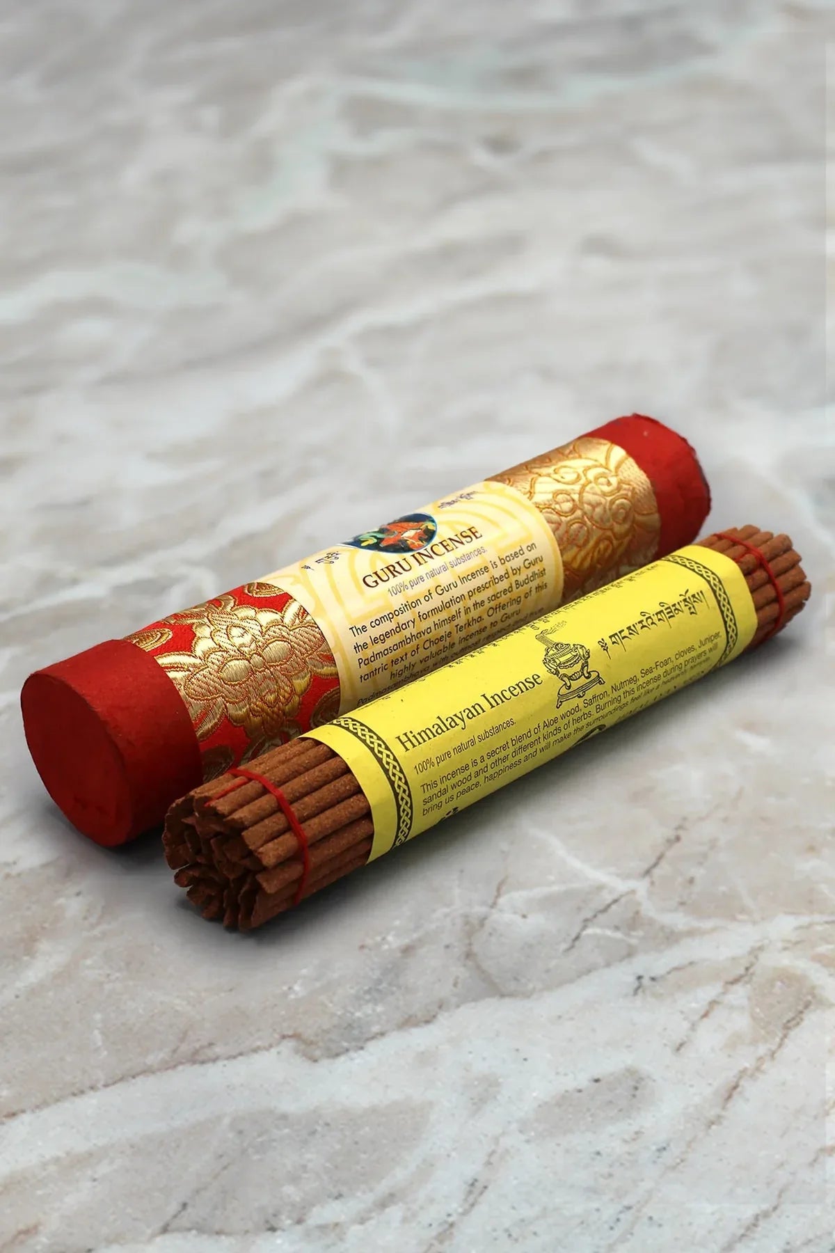 Himalayan Guru Tibetan Incense sticks in brocade - Vajracrafts