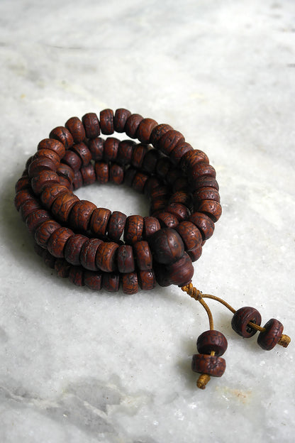 12 mm Dark Flat Bodhiseed 108 Beads Meditation Prayer Mala