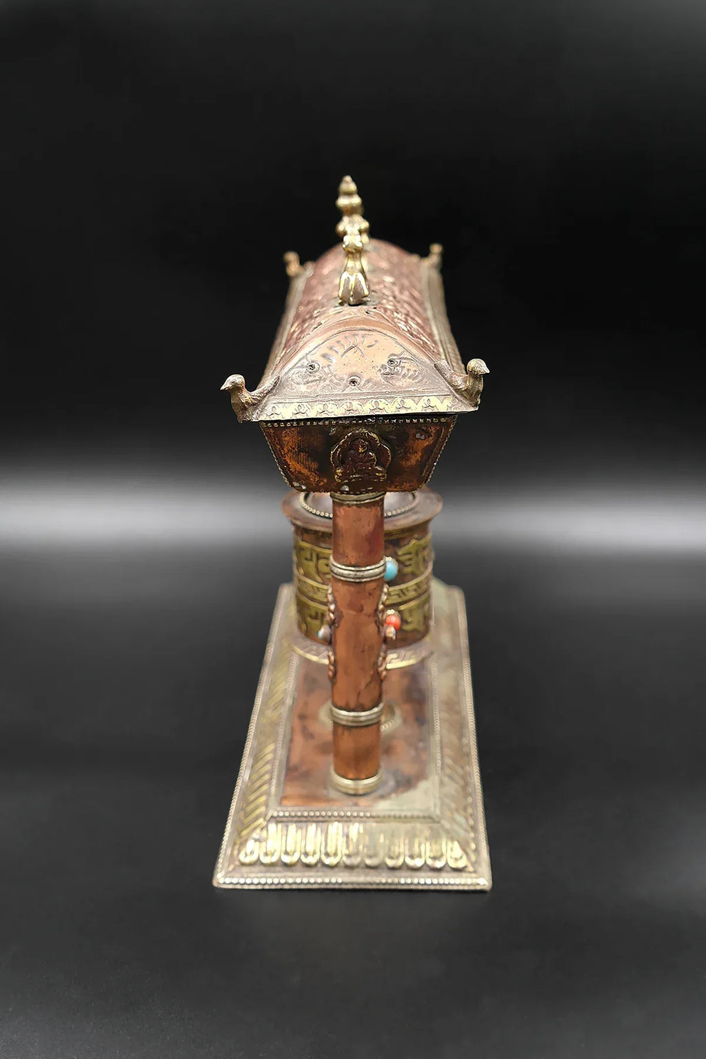 Tibetan Spinning Double Prayer wheel, Buddhist prayer wheel handmade in Nepal - Vajracrafts