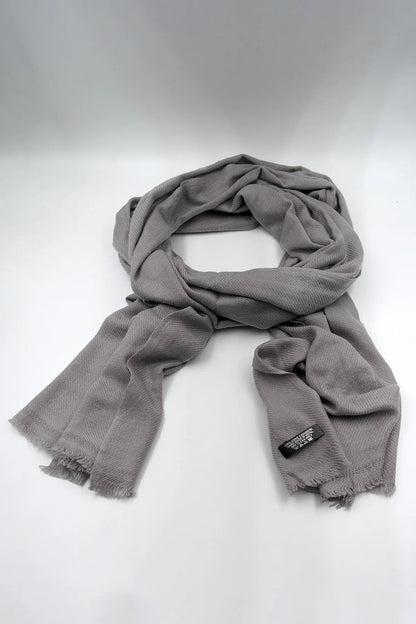 Light Grey Color Pure Pashmina Shawl - Vajracrafts