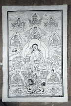 All Handmade Lokta Paper Poster of Milarepa - Vajracrafts