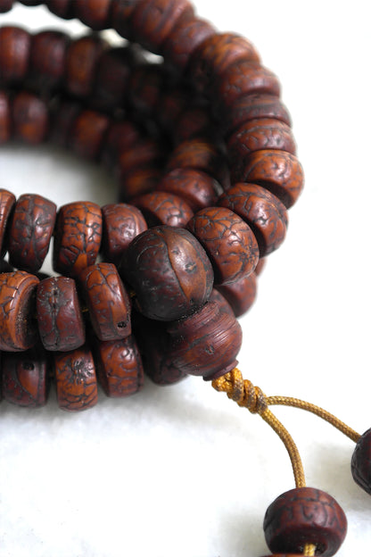 12 mm Dark Flat Bodhiseed 108 Beads Meditation Prayer Mala