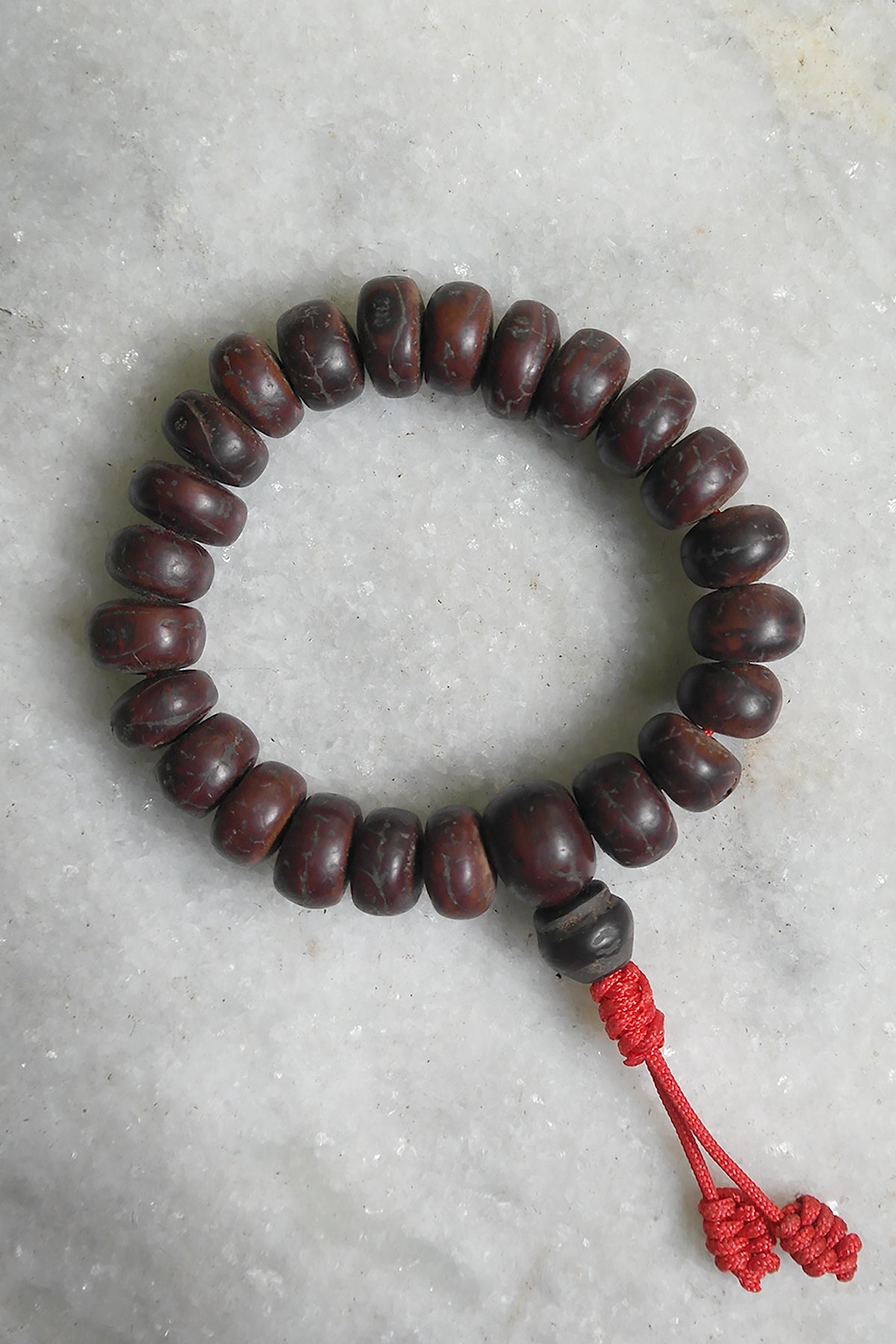Flat Beads Dark Bodhi Seed Prayer Mala, 12mm