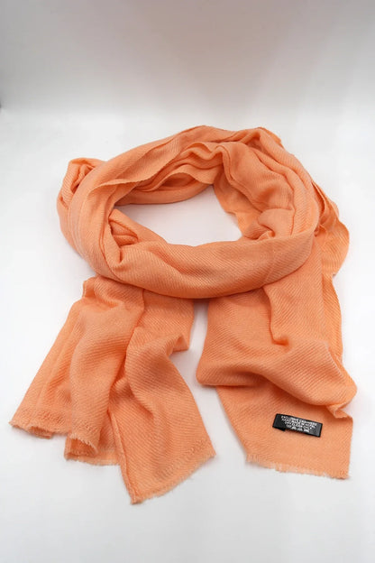 Pale Orange Pure Pashmina Shawls - Vajracrafts