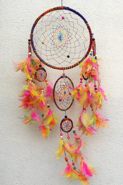 Dream Catcher wall hanging home decoration unique Colorful - Vajracrafts
