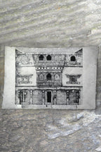 Handmade Lokta Paper Poster of Courtyard Elevation of Kuthu Math, Bhaktapur - Vajracrafts