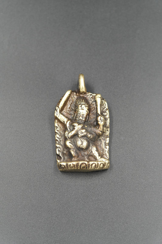 Khadga Pani Mahakala Brass Pendant | Wrathful Protector Deity of Vajrayana