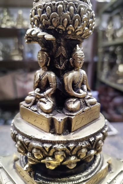 Pancha Buddha Stupa Statue, 12" - Vajracrafts