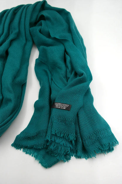 Teal Color Pure Pashmina Shawls for Women - Vajracrafts