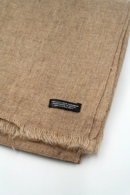 Light Brown Cashmere pashmina scarf for Women handloomed Shawl - Vajracrafts