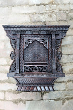Traditional Newari Handcrafted Wooden Kumari Window - Vajracrafts