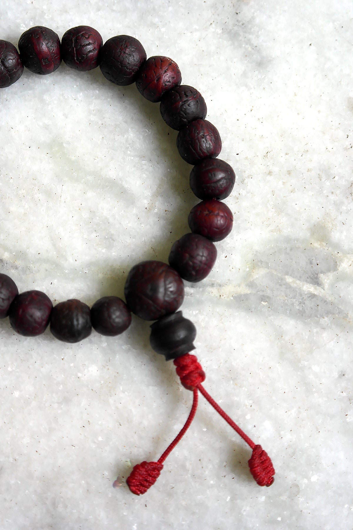 Dark Bodhi Beads wrist Mala, Natural Shape Bodhi Seed Bracelet, 12mm