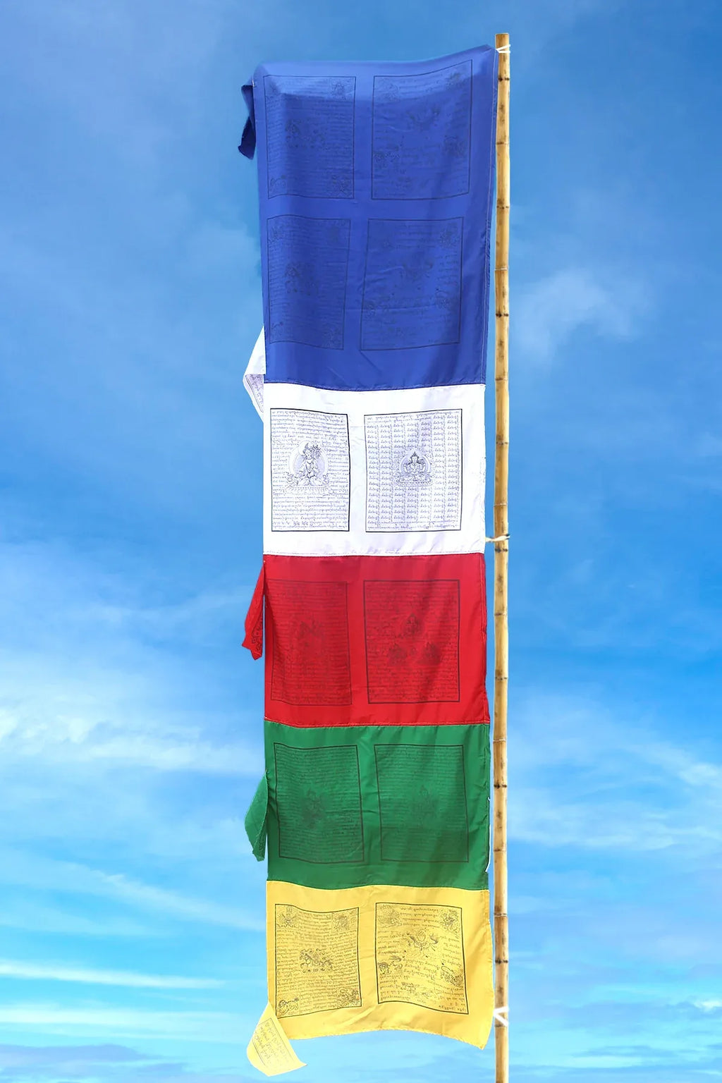 Vertical Prayer Flags - Multi colors and Tibetan Deities printed - Vajracrafts