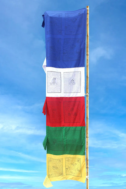 Vertical Prayer Flags - Multi colors and Tibetan Deities printed - Vajracrafts