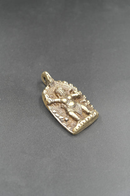 Kaal Bhairav Brass Pendant | The Fierce Lord of Time & Supreme Protector