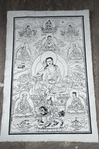 All Handmade Lokta Paper Poster of Milarepa - Vajracrafts