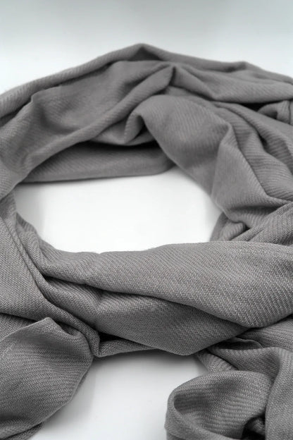 Light Grey Color Pure Pashmina Shawl - Vajracrafts