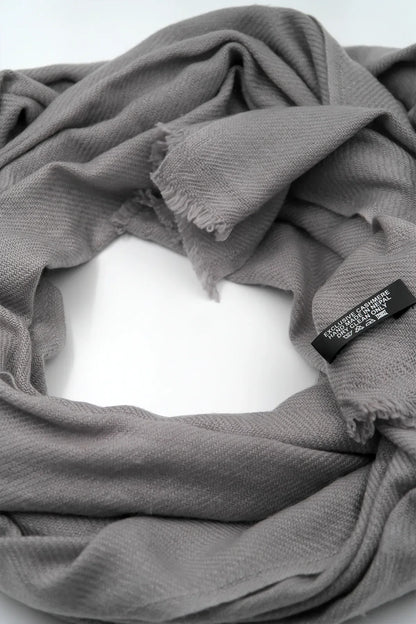 Light Grey Color Pure Pashmina Shawl - Vajracrafts