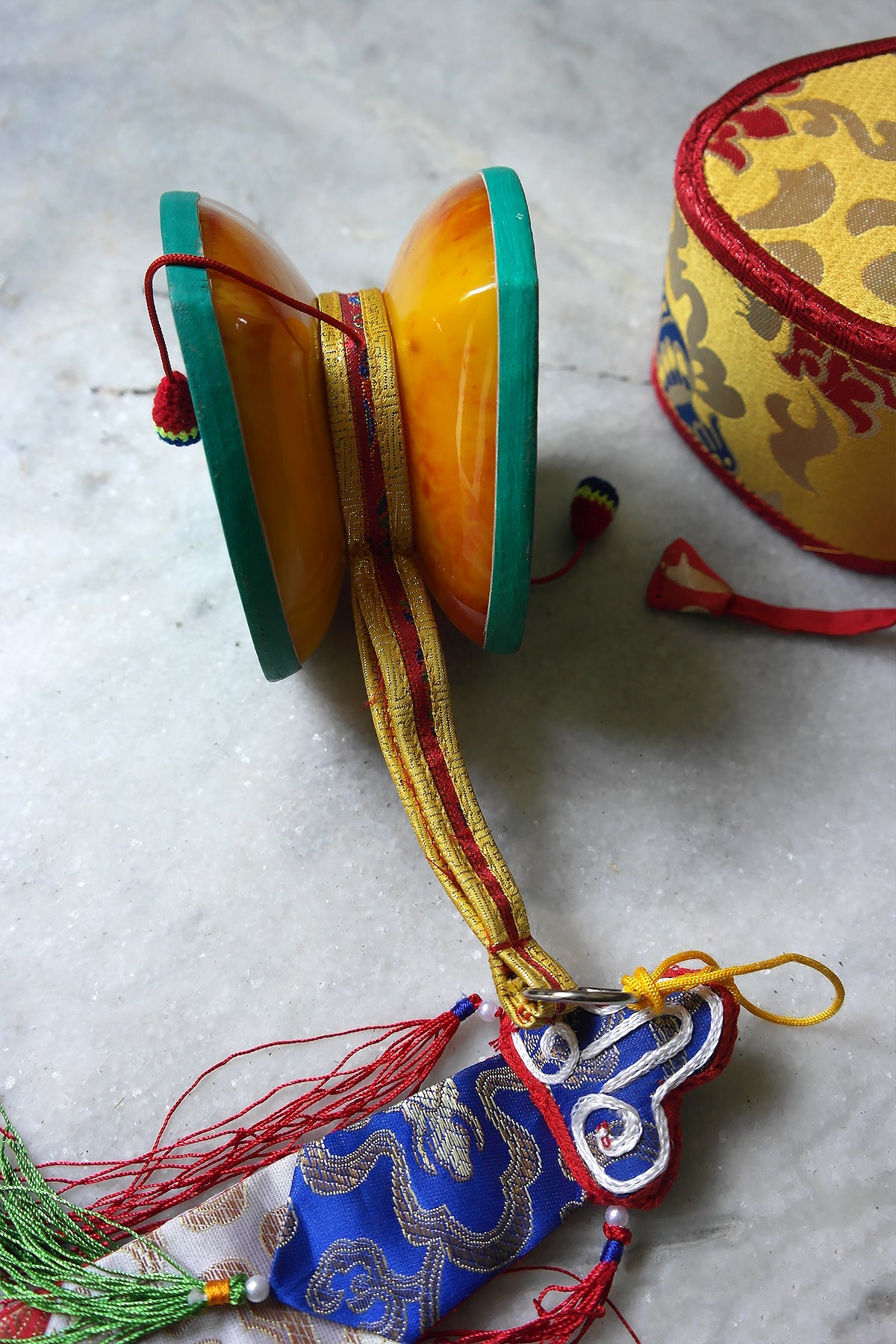 Tibetan Buddhist Ritual Chod Drum Damaru from Resin