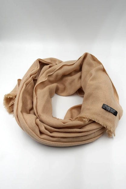 Tan Beige Color Pashmina Shawl - Vajracrafts