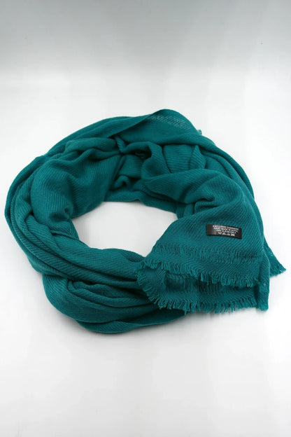 Teal Color Pure Pashmina Shawls for Women - Vajracrafts