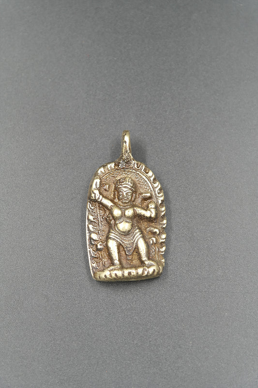Kaal Bhairav Brass Pendant | The Fierce Lord of Time & Supreme Protector