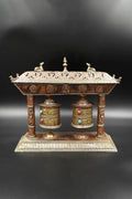 Tibetan Spinning Double Prayer wheel, Buddhist prayer wheel handmade in Nepal - Vajracrafts