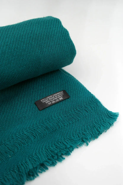 Teal Color Pure Pashmina Shawls for Women - Vajracrafts