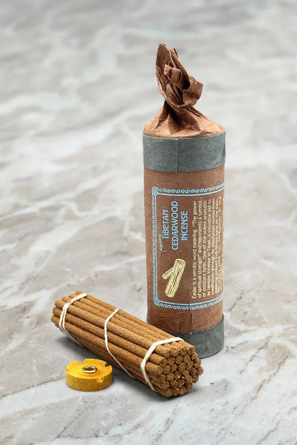 Ancient Tibetan Cedarwood Incense sticks with Burner - Vajracrafts