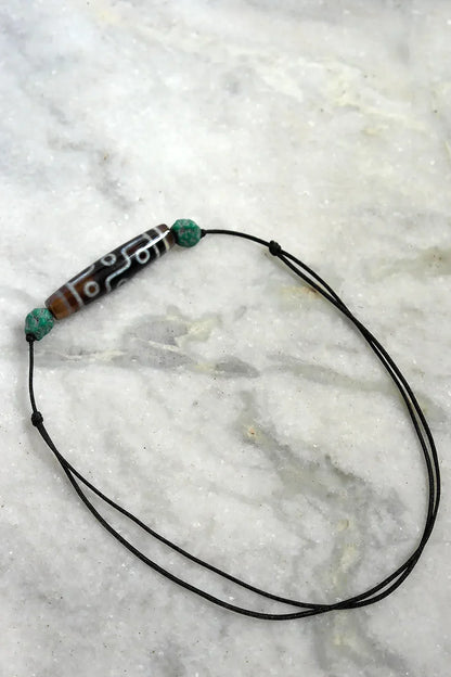 Tibetan Buddhist Nine Eyed Agate Dzi Beads with string - Vajracrafts