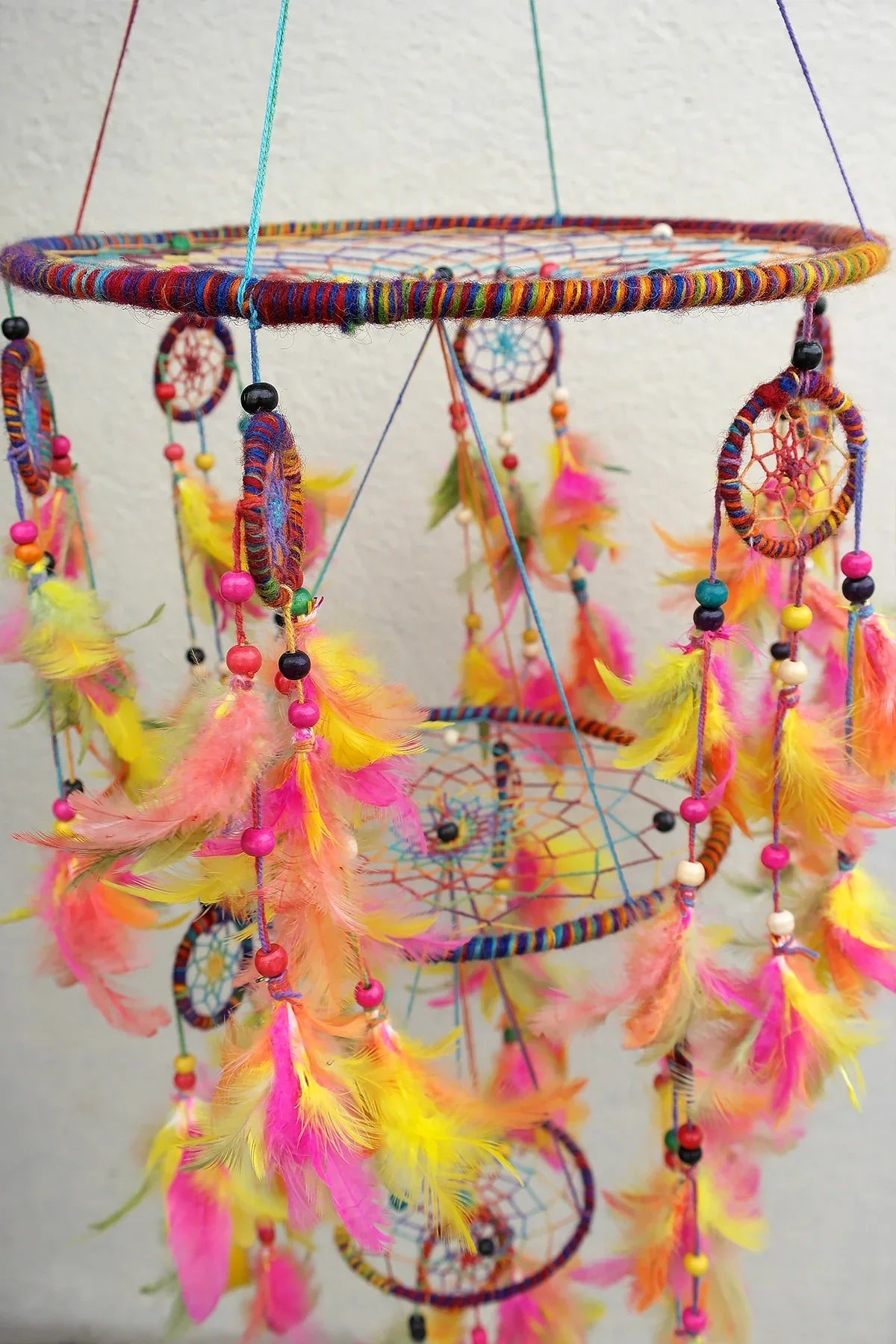 Mixed Colorful Large Handmade Dream Catcher Feather Hanging - Vajracrafts
