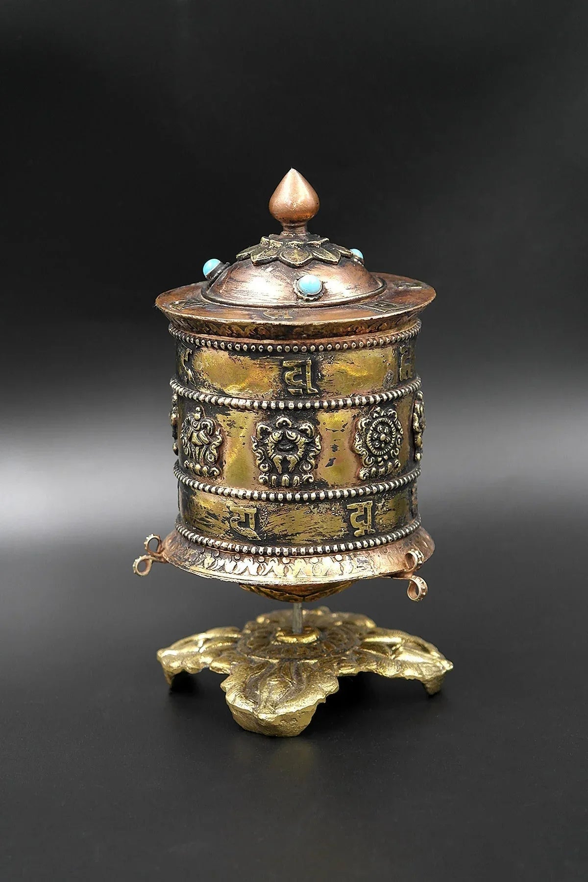 Om Mane peme hum table top Tibetan Prayer Wheel - Vajracrafts