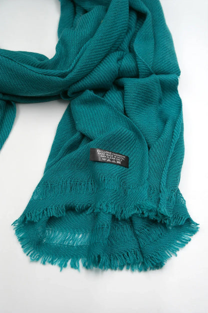 Teal Color Pure Pashmina Shawls for Women - Vajracrafts