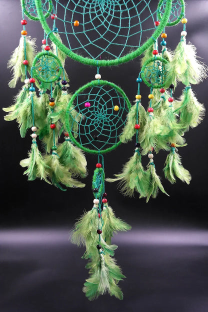 Green Dream Catcher wall hanging home decor - Vajracrafts