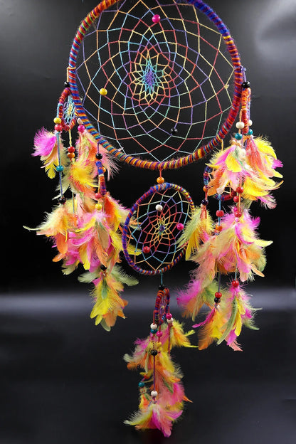 Dream Catcher wall hanging home decoration unique Colorful - Vajracrafts