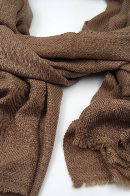 Brown Color Pure Pashmina Shawl - Vajracrafts