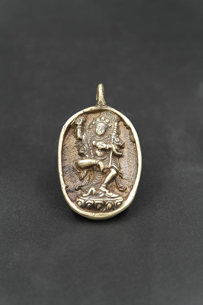Handcrafted Nepalese Vajra Barahi Oval Pendant | Sacred Jewelry