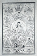 All Handmade Lokta Paper Poster of Milarepa - Vajracrafts