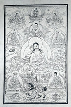 All Handmade Lokta Paper Poster of Milarepa - Vajracrafts