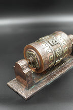Buddhist Copper Prayer Wheel with wall mount - Vajracrafts