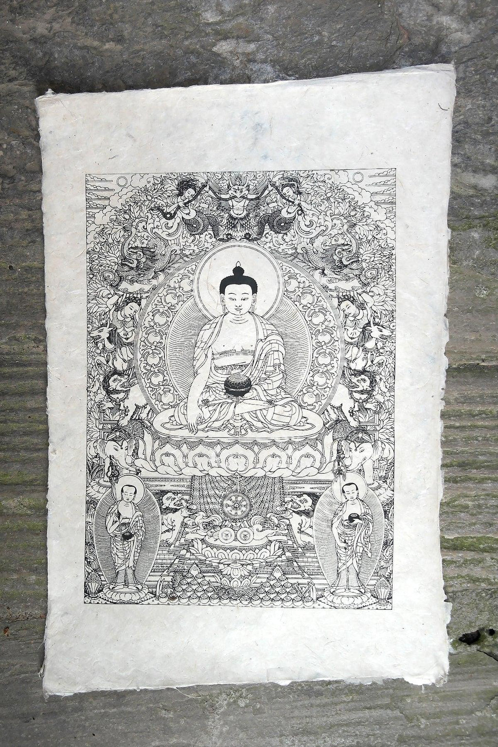 Shakyamuni Buddha Poster on handmade Lokta Paper - Vajracrafts