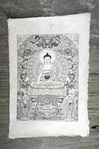 Shakyamuni Buddha Poster on handmade Lokta Paper - Vajracrafts