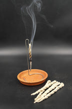 Handmade Ceramic Incense burner with metal stand