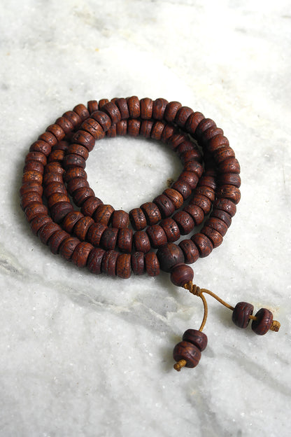 12 mm Dark Flat Bodhiseed 108 Beads Meditation Prayer Mala