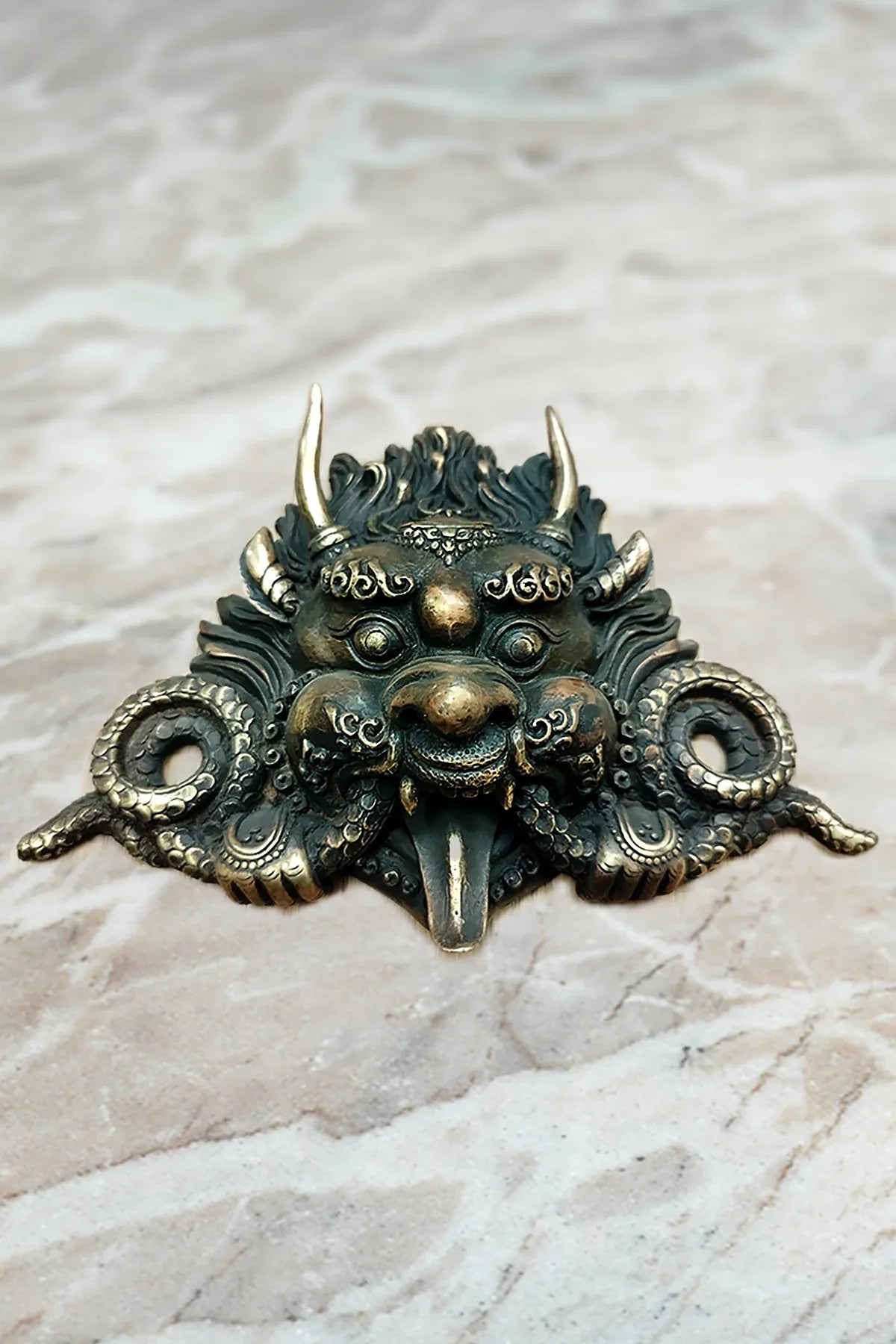 Tibetan handmade Cheppu Mask cum Wall Hanging small 8" - Vajracrafts